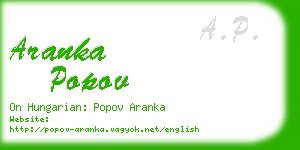 aranka popov business card